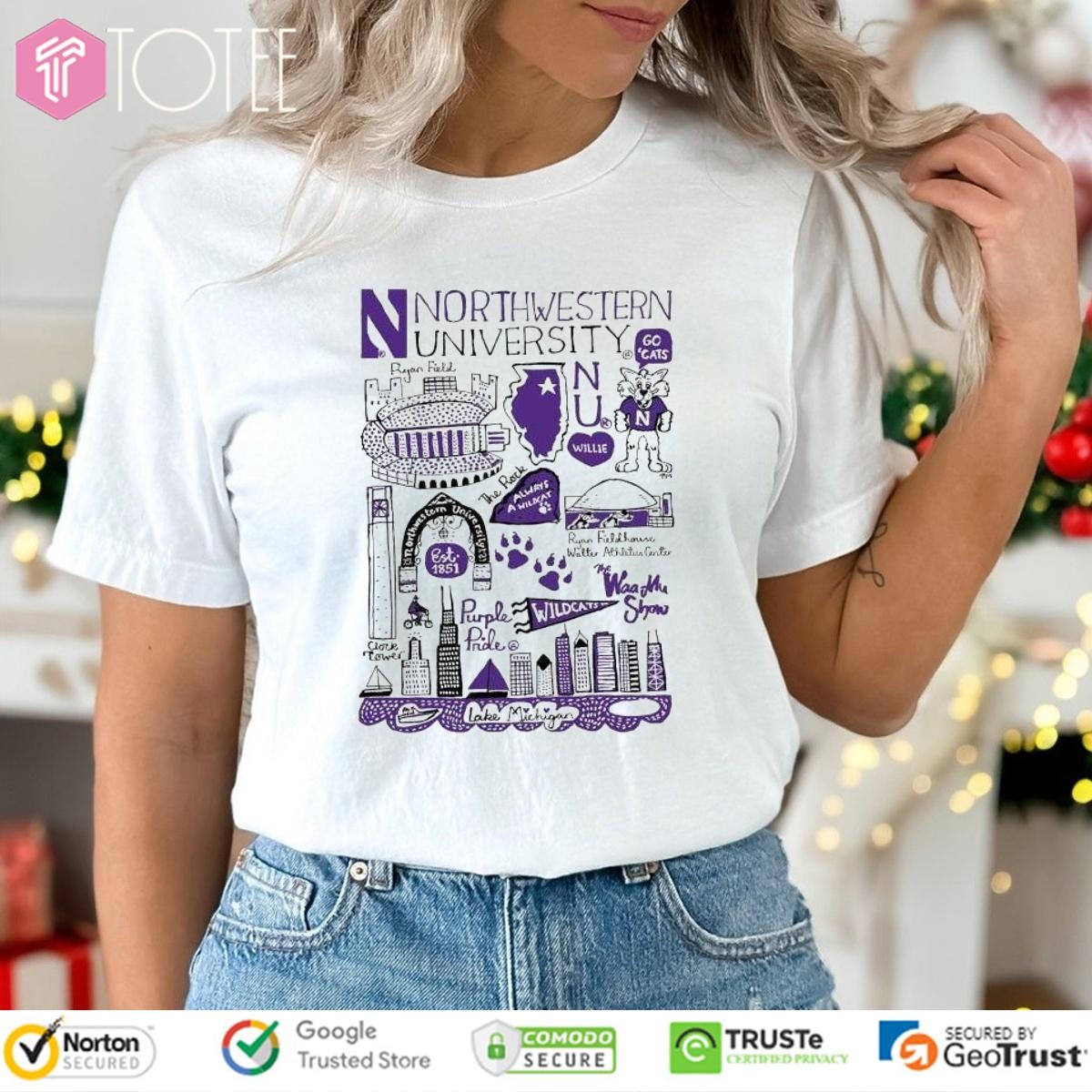 Northwestern University Art Illustration T-shirt