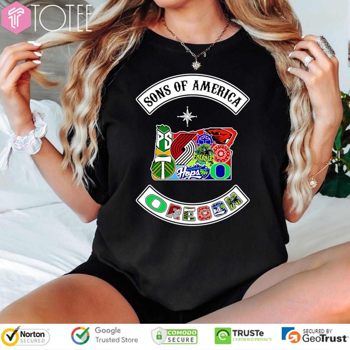 Sons Of America Oregon Sports Teams Parody Sons Of Anarchy Logo T-shirt