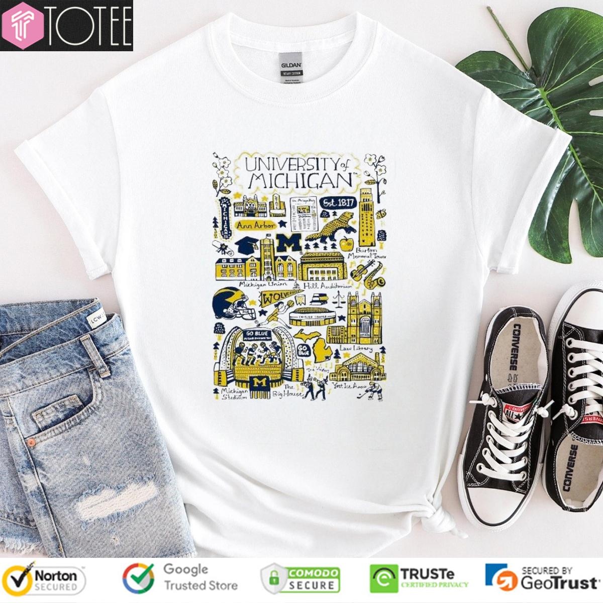 University Of Michigan Wolverines Art Illustration T-shirt