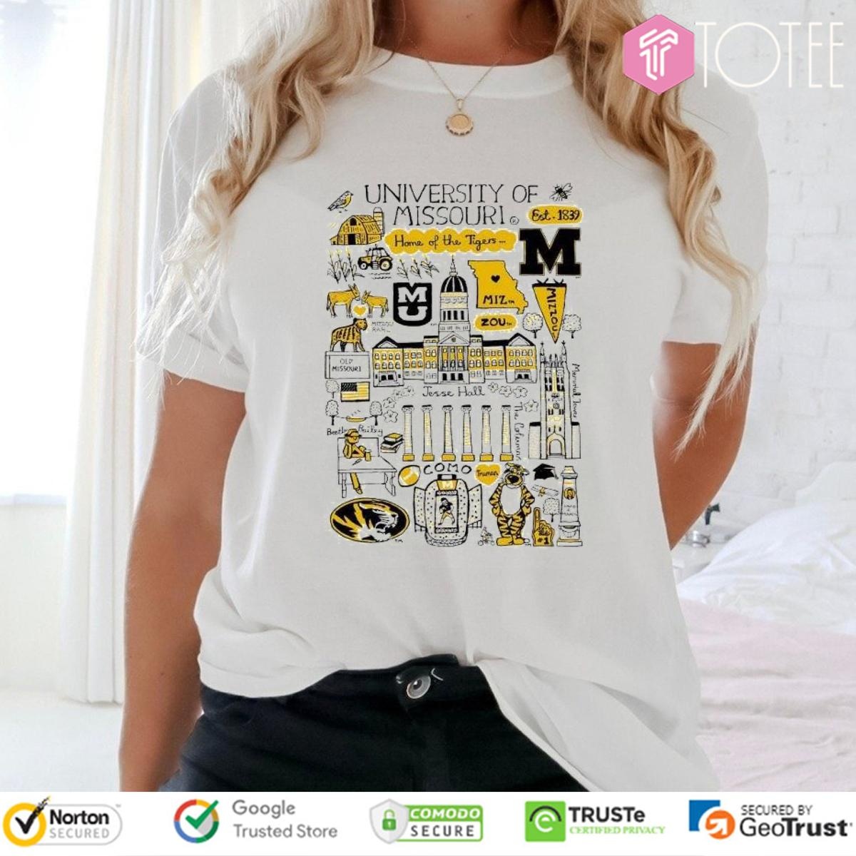 University Of Missouri Tigers Art Illustration T-shirt