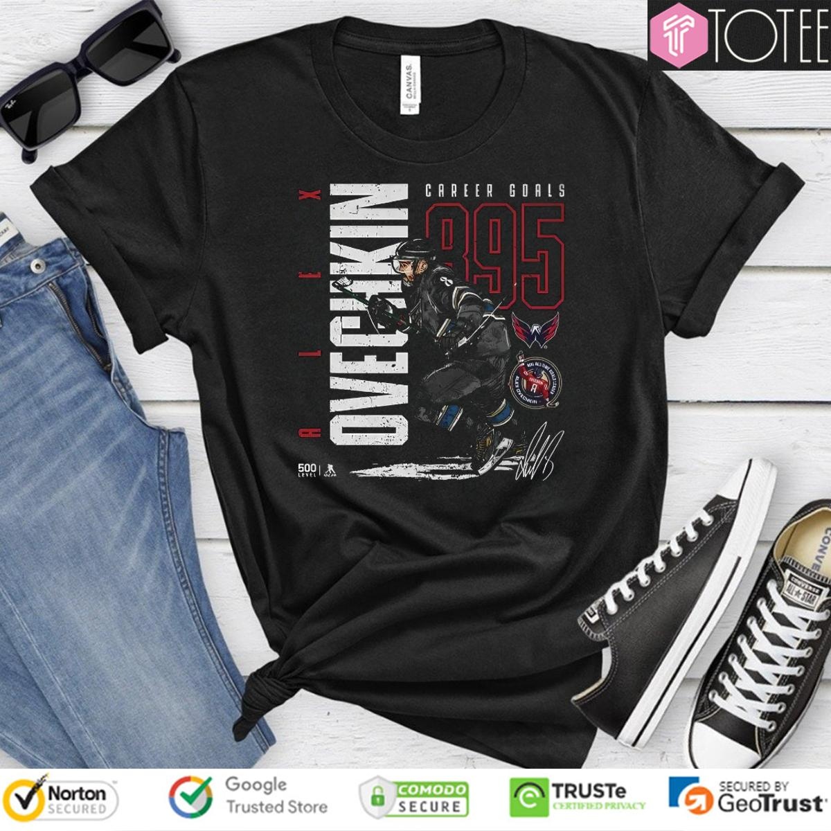Alex Ovechkin Washington Capitals 895 Career Goals Throwback Signature T-shirt