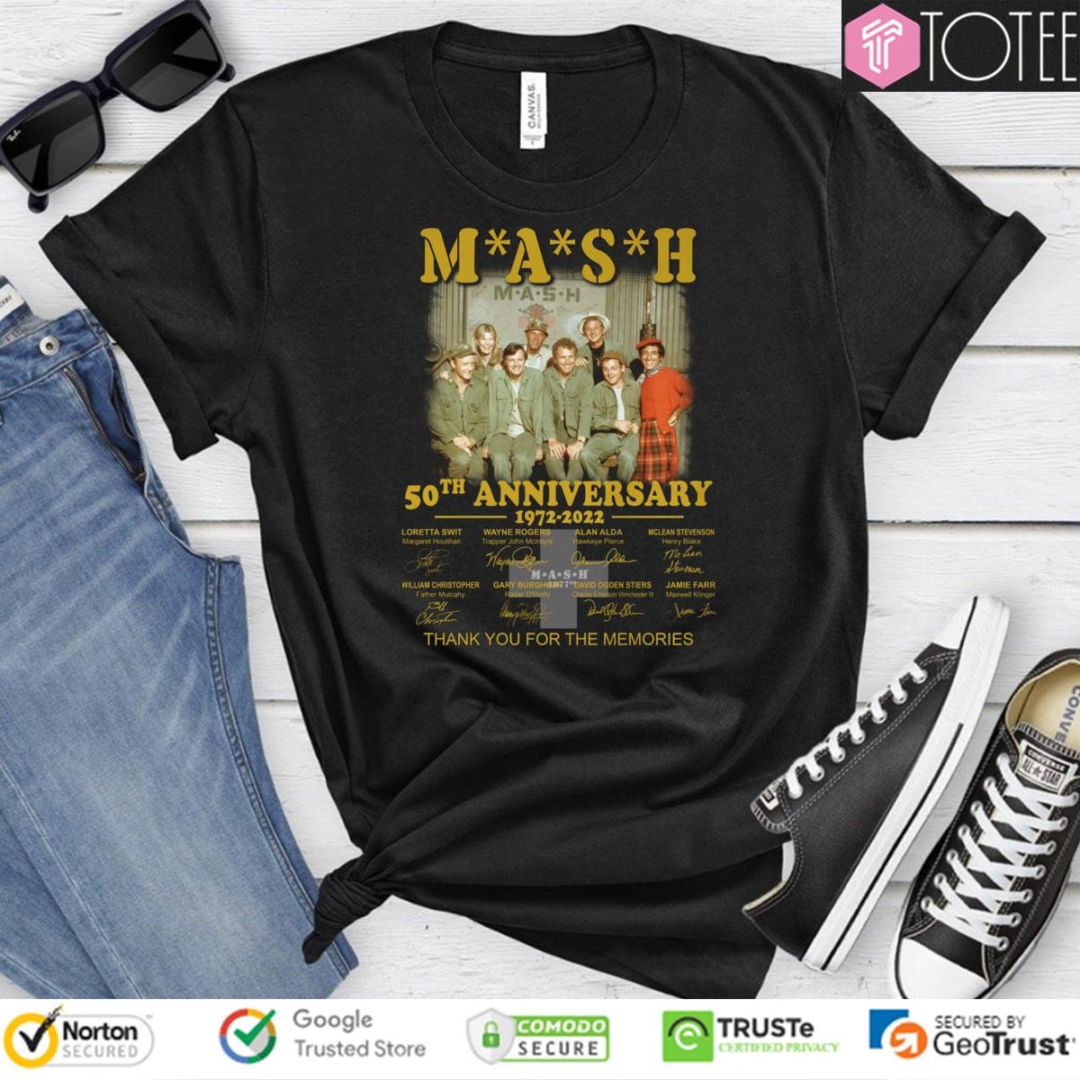 Mash 50Th Anniversary 1972 2022 Thank You For The Memories Signatures T-shirt