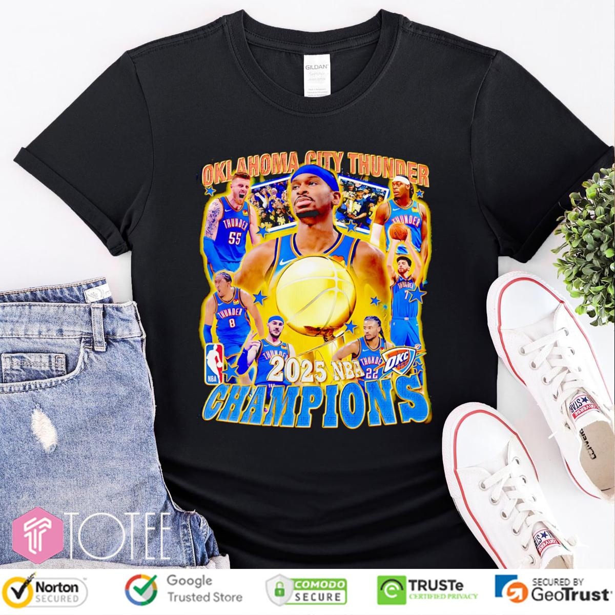 Oklahoma City Thunder Champions 2025 Nba Champions Vintage Bootleg T-shirt