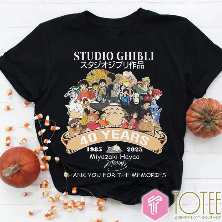 40 Years 1985–2025 Studio Ghibli Miyazaki Hayao Thank You For The Memories T-shirt