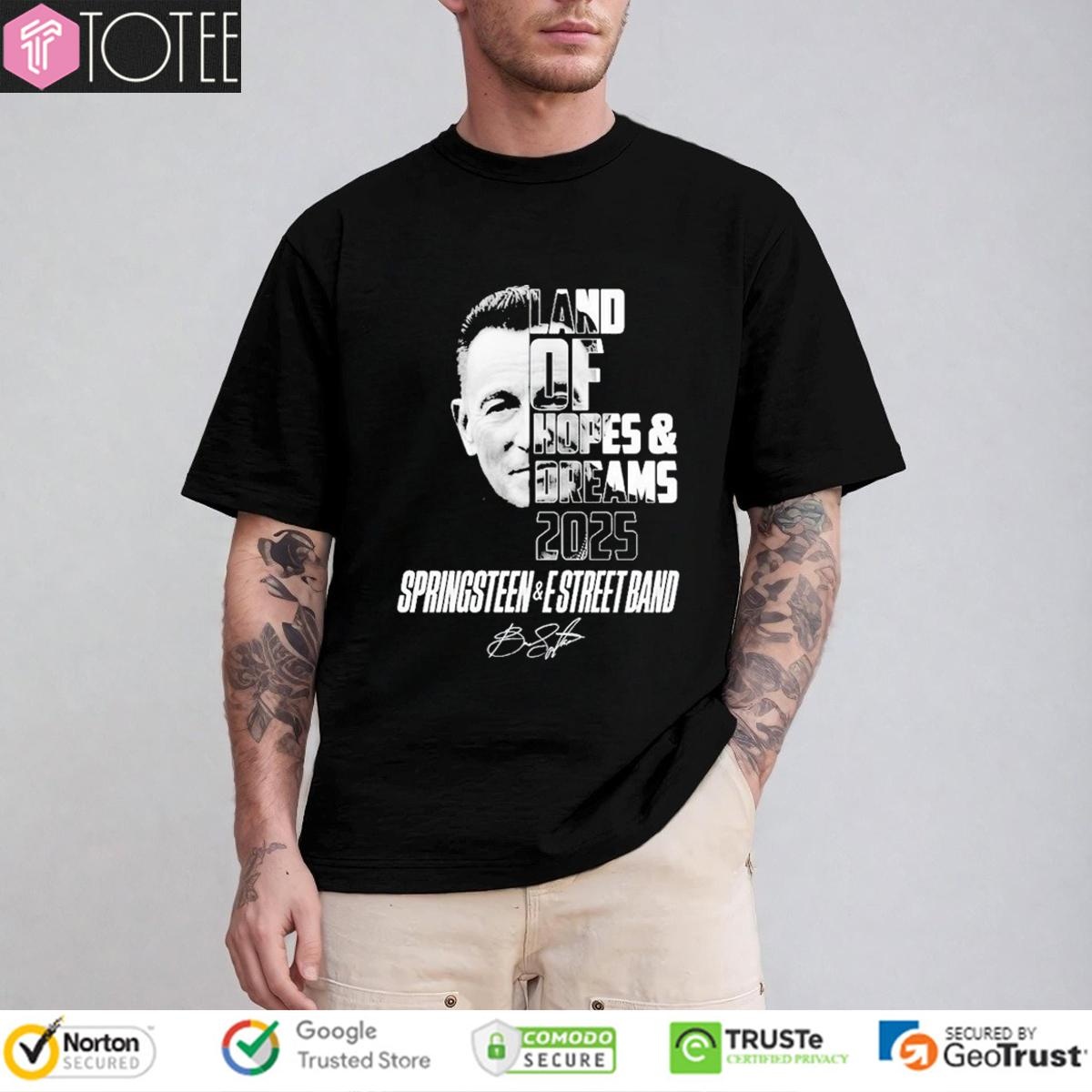 Land Of Hopes & Dreams 2025 Bruce Springsteen E Street Band Signature T-shirt