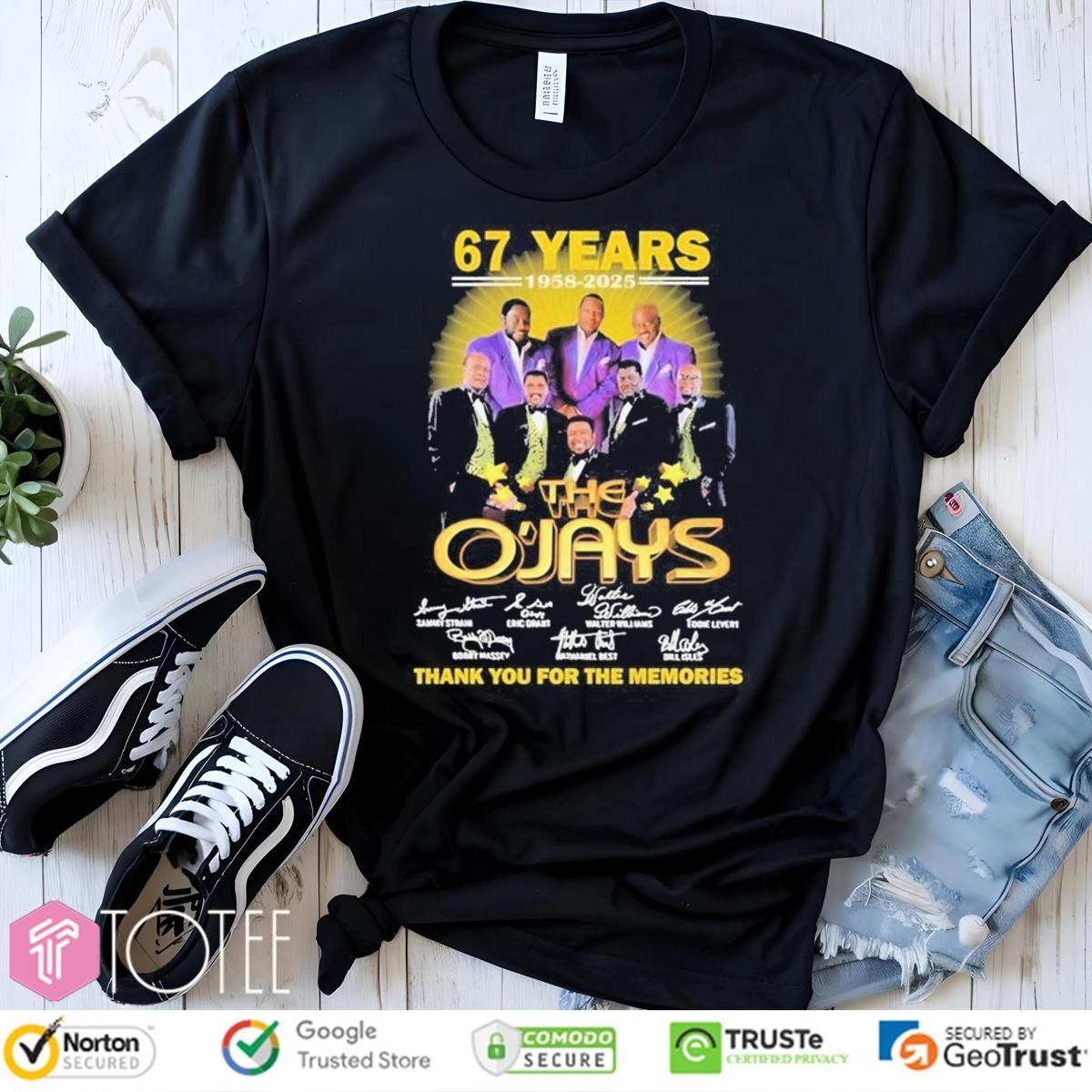 67 Years 1950-2025 The Ojays Signatures T-shirt