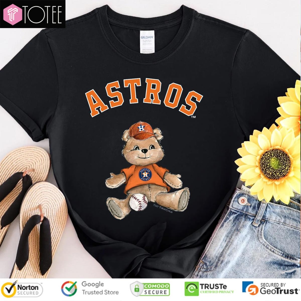 Tiny Turnip Teddy Houston Astros Baseball T-shirt