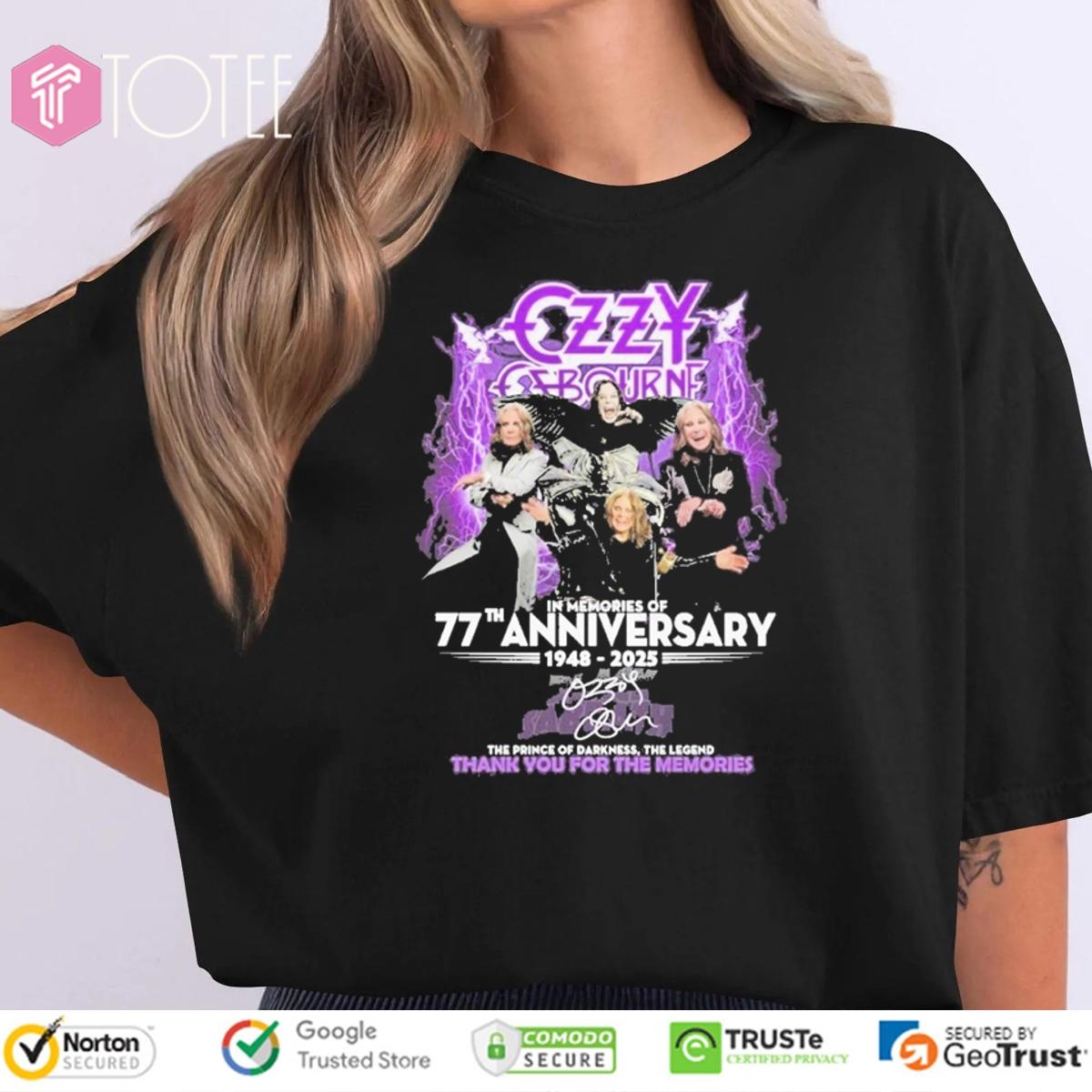 The Prince Of Darkness The Legend Ozzy Osbourne 1948-2025 Signature T-shirt